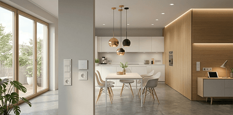  Wohnraum mit professioneller Elektroinstallation und Beleuchtung